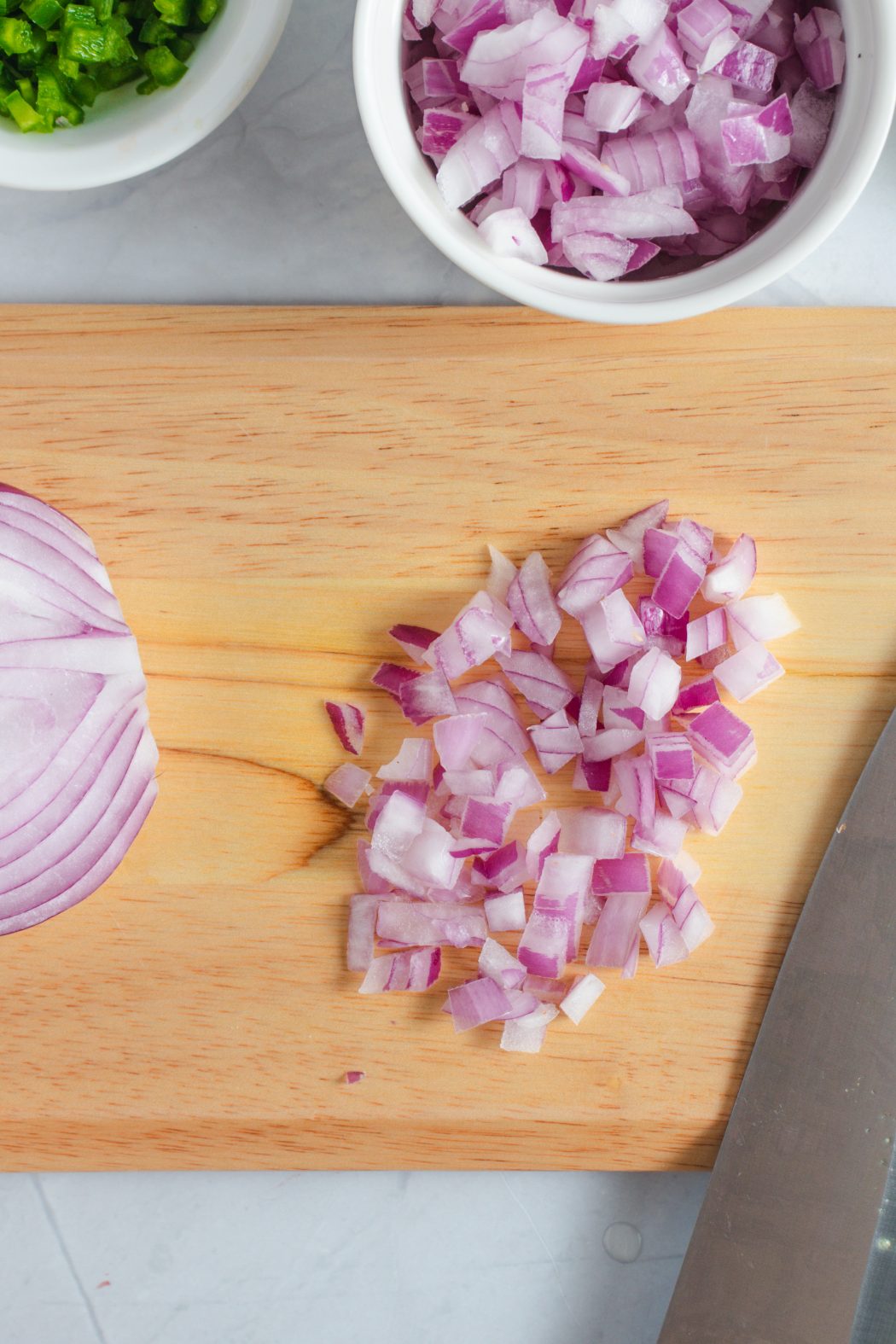 diced red onion