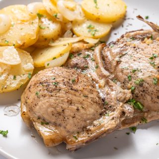 baked pork chops and potatoes