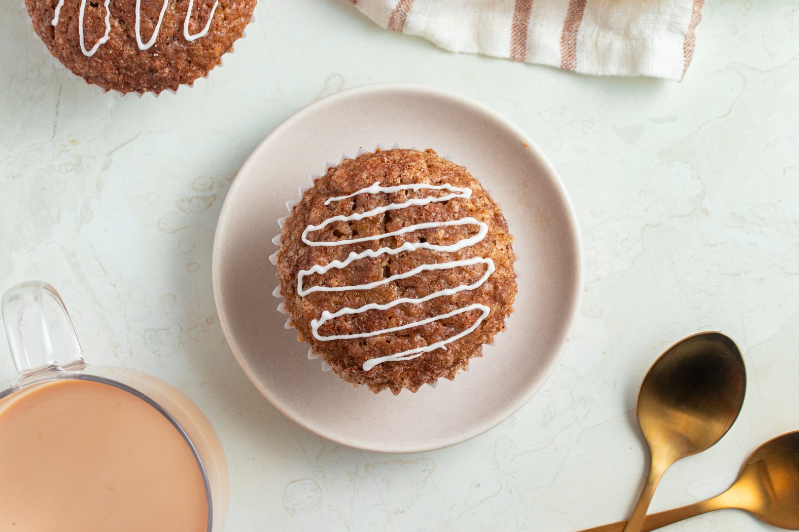 pumpkin banana muffins on a plate for breakfast