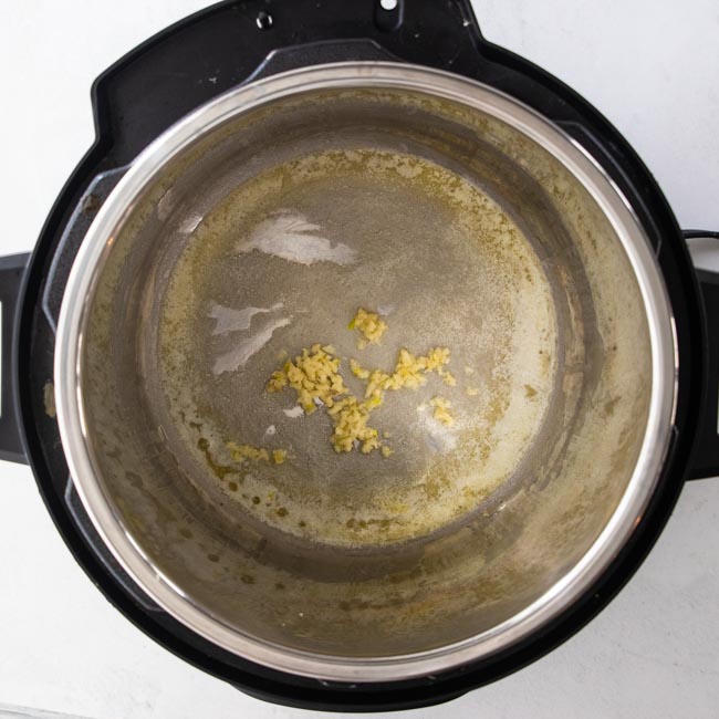 sauté mode with butter and garlic in an Instant Pot