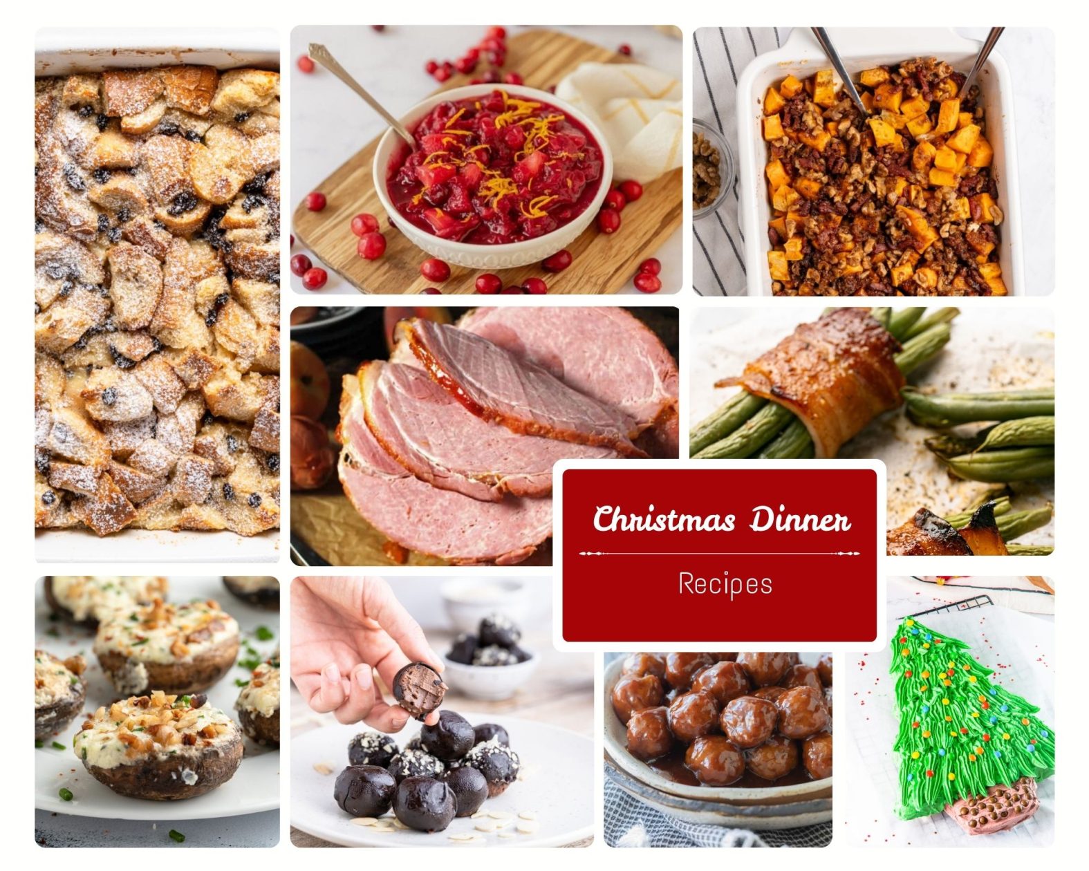 Christmas dinner recipe collage