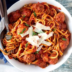 Instant Pot spaghetti and meatballs