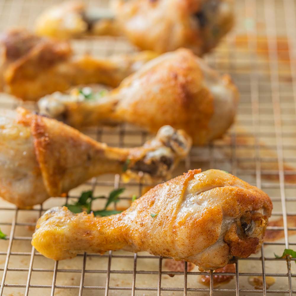 Instant Pot Chicken legs on a wire wrack