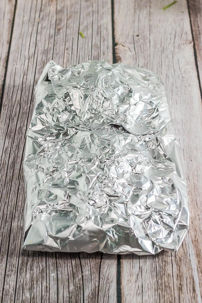 foil around salmon