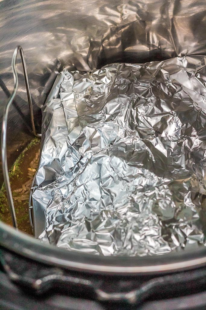 salmon in foil on a trivet in the Instant Pot