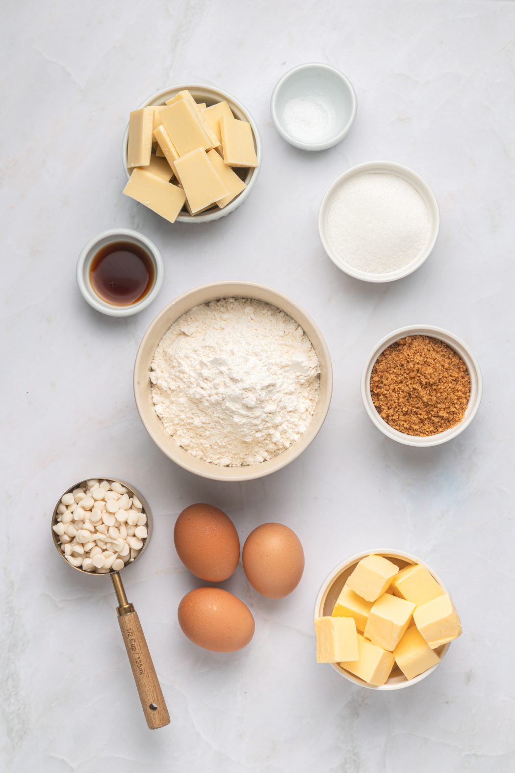 white chocolate brownie ingredients
